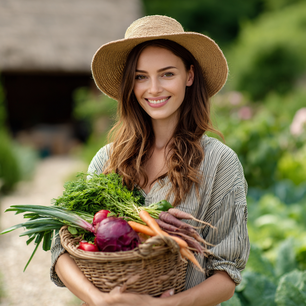 Multi-generational Romanian family including grandparents, parents and adult children sharing a healthy meal together, all smiling at a dining table